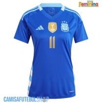 Camisa de time de futebol Argentina Angel Di Maria #11 Replicas 2º Equipamento Feminina Copa America 2024 Manga Curta